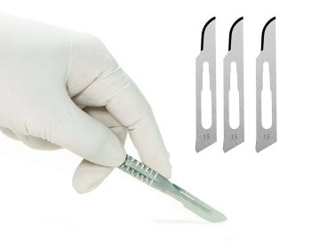 Case of 100 Disposable Carbon Steel Scalpel Size 10. Sterile Individually Wrapped Surgical Scalpel. Single Use Knife Edge Scalpel. Great for Surgical