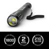 1800 Lumen Rechargeable Focusing Flashlight - IPX8 Waterproof, Black & Green