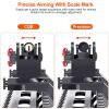 45 Degree Offset Rear Front Flip Up Sights Fiber Optics Aluminum Sights Tactical Folding Back Up Sight Set with Red Green Dots Fit Picatinny Weaver Ra