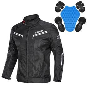 Motorcycle Mesh Summer Jacket Pants Men Women (Option: Blackbright silver-L)