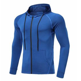 Men's Long-sleeved Stretch Tight Fitness Training Suit (Option: Blue-M)