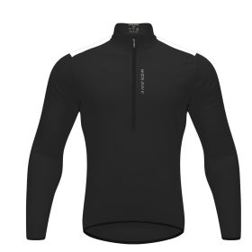 Breathable and quick-drying cycling long-sleeved shirt (Option: Black-XXL)