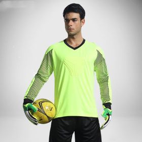 Football Goalkeeper Clothing Suit Thickened Goalkeeper Clothing Goalkeeper Shorts Football Uniform Jersey Gantry Shirt Short Sleeve Long Sleeve (Option: Green-XL)