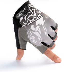 Ice silk Lycra Breathable Sunscreen Outdoor Riding Gloves (Option: Gray-One size)