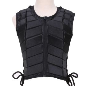 Horse Racing, Adult And Child Vests, Riding Protective Clothing, Vests, Seat Belts And Equipment (Option: Childrens Black C-S)