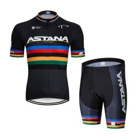 Fashion Simple Cycling Jersey Short Sleeve Suit (Option: Black-M)