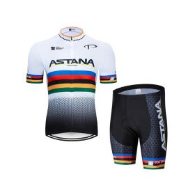 Fashion Simple Cycling Jersey Short Sleeve Suit (Option: White-XXL)