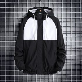 Fashionable Hooded Solid Color Coat Casual Jacket (Option: Black-4XL)