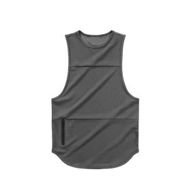 Mens Sports Vest Summer Quick Drying (Option: Dark grey light board-L)