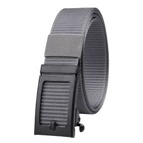 Men's Fashion Ratchet Belt Golf Belt; 1 3/8inch Quick Release Automatic Slide Buckle Nylon Web Webbing Belt For Outdoor Work; Military Tactical Belt (Color: Gray, size: 3.4x125cm/1.34x49inch)