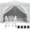 10'x10' EZ Pop Up Canopy Outdoor Portable Party Folding Tent with Removable Sidewalls + Carry Bag + 4pcs Weight Bag