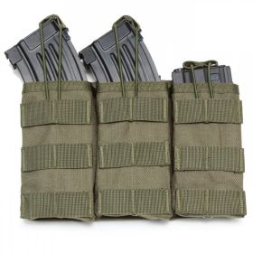 Molle Open Top Double Triple Mag Pouch (Color: Green, size: Triple)