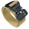 Hefujufang Men's Tactical Belt Military Camouflage Style Nylon Belts Webbing Belt with Heavy-Duty Quick-Release Buckle