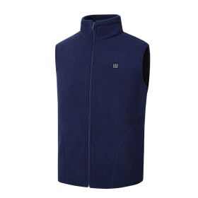 Men's And Women's Vest USB Heating Charging Suit Jacket (Option: Blue-XL)